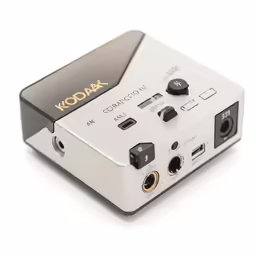 a white box with a button and wires