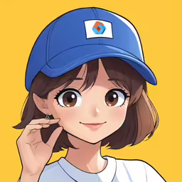 a girl wearing a baseball cap with the letter c on it
