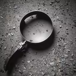 a very dirty silver spoon on the ground