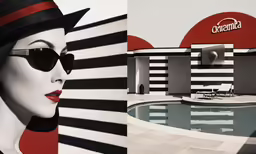 the image has an artistic view of a woman in sunglasses