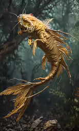 a creature of some sort flying in the air