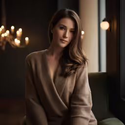 a beautiful young woman sitting next to a window