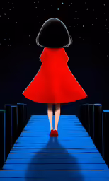 a woman is walking down the runway in a red dress
