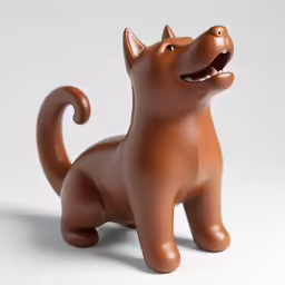 a rubber toy standing in the shape of a cat
