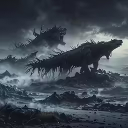 the monster hunter battle in the dark of night