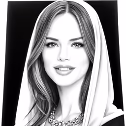 the image is of a woman wearing a veil