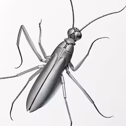 a bug on white and black with one leg