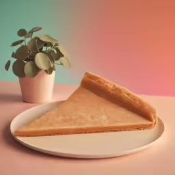 a slice of pie sitting on top of a white plate