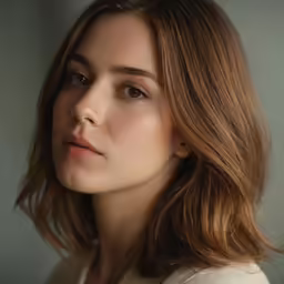 the face and shoulders of a woman