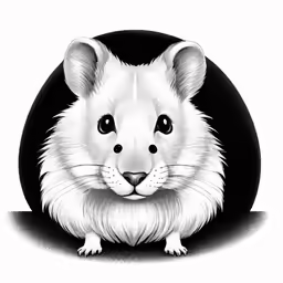 a black and white drawing of a small animal