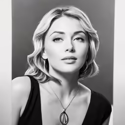 a woman wearing a black top and silver jewelry