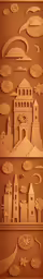 a paper art scene with many small buildings