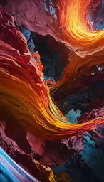 the color splash is a blurry art work,many colorful swirls and bubbles in water