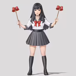 an anime girl is holding roses with both hands