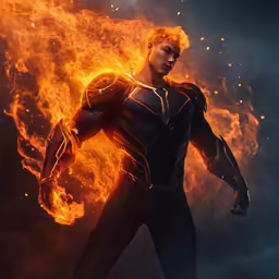 the flash in this painting is surrounded by flames