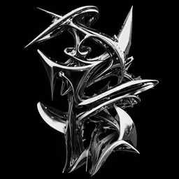 some metal objects are grouped together in an abstract pattern