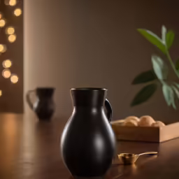 an image of a vase and spoon on a table
