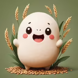 the face is shown above the body of a cartoon creature