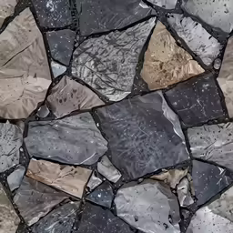 a tile wall made up of various different shades