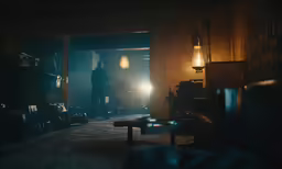a woman is in the dark with luggage