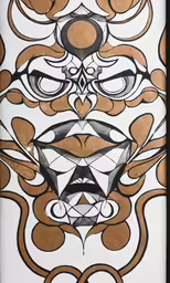 a close up of some artwork on a wall