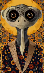 an art work is shown with the face of a strange person