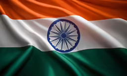 the indian flag is pictured in closeup
