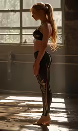 there is a beautiful young woman wearing all black