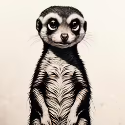 a painting of a meerkat with his eyes open