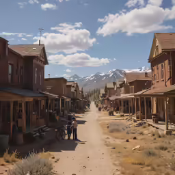 the people are standing on the road and one person is walking