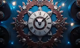 there is an old clock that is placed in a circle