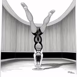 a person doing handstands while standing on their knees,a woman in the aerial trapter poses