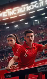 the two people are waiting for the tennis court to start