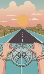 hands are reaching over a railing while driving a motorcycle