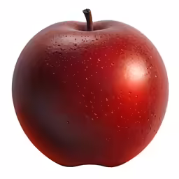 a red apple is on the white background