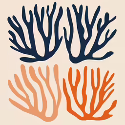 a sea anemones print with a tan background