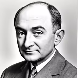 a black and white photo of an older gentleman in a suit