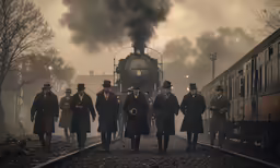 the train conductor, the conductor, and his attendants are waiting to board