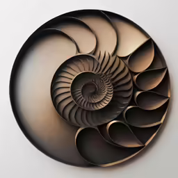 the center of an intricate metal piece