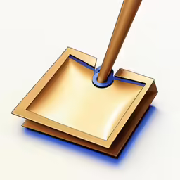 an image of a square metal object being inked