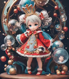 a christmas figurine with a large hat and dress