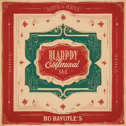 a sign that reads happy christmas and is in red green,a happy efflurant and merry holidays card