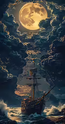 an image of a ship in the ocean
