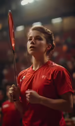a young woman holding a softball bat during a game