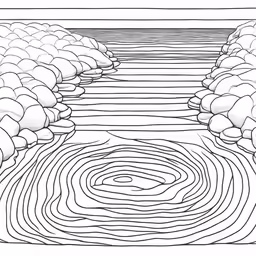 a drawing of a stream that runs through the woods