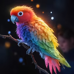a colorful parrot sitting on top of a wooden branch