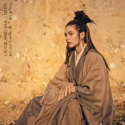 a woman dressed in a traditional geisha style dress