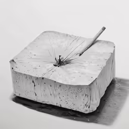 a black and white photo of an ice cube