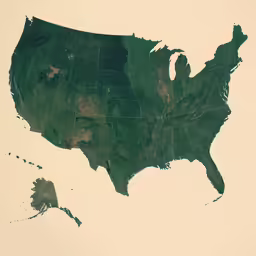 an abstract painting of the united states painted on to white