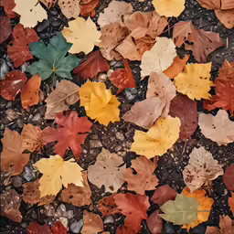 some leaves laying on top of each other